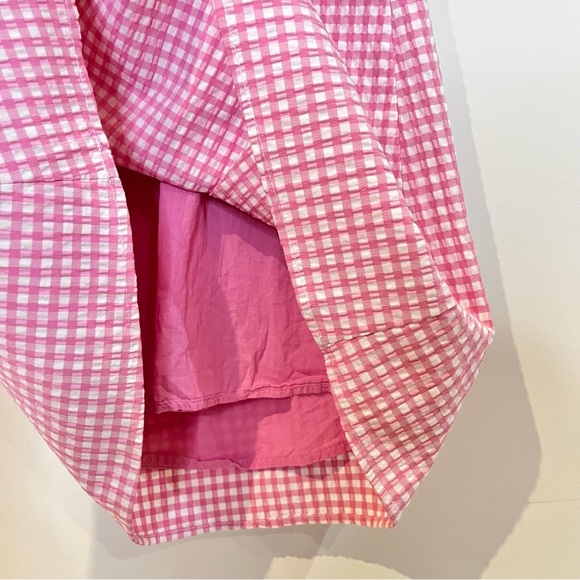 Zara dress, pink and white carrot dress xs. there are slightly puffed sleeves. - Picture 4 of 8